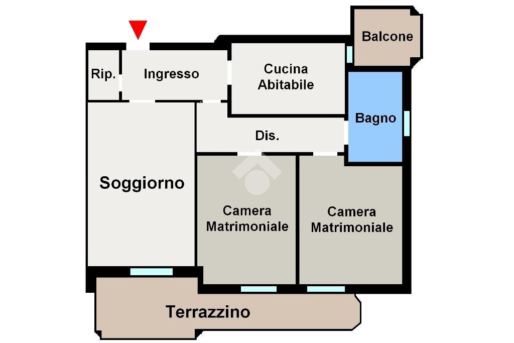 Trilocale Via Mazzini, Carugate - planimetria 1