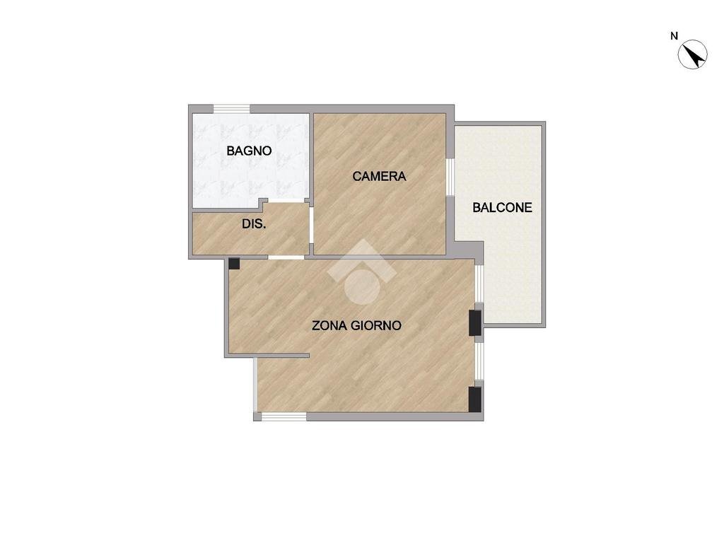 Bilocale Via Don Erasmo Valenti, Rescaldina - planimetria 1