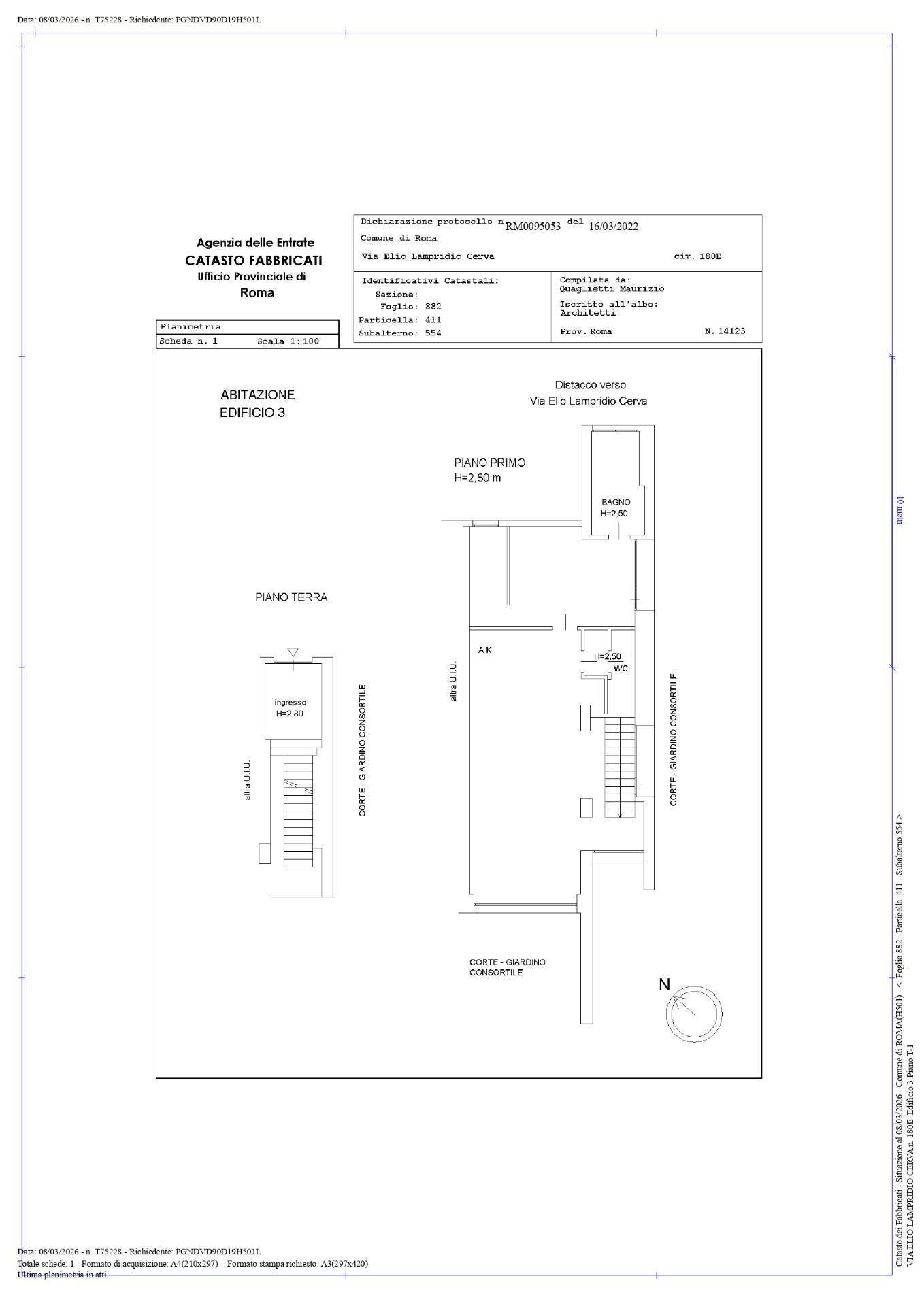 Foto 26 - Appartamento Via Elio Lampridio Cerva
 
180, Roma - planimetria 1