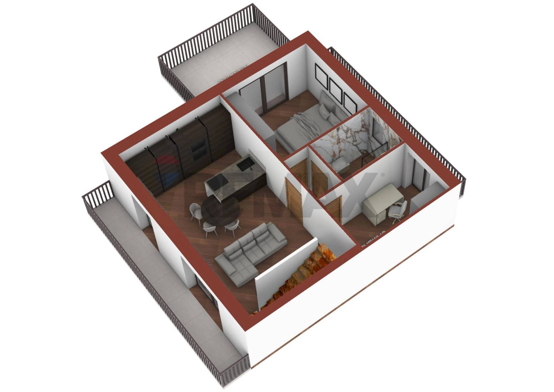 Pianta 3D - Four-room apartment via Germania
 
9, Manfredonia - photo 3