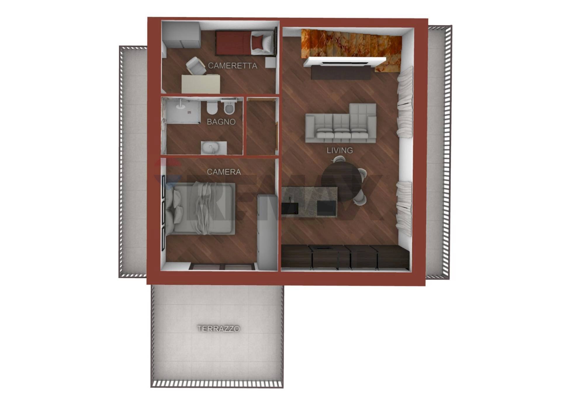 Pianta 3D - Four-room apartment via Germania
 
9, Manfredonia - floor plans 1