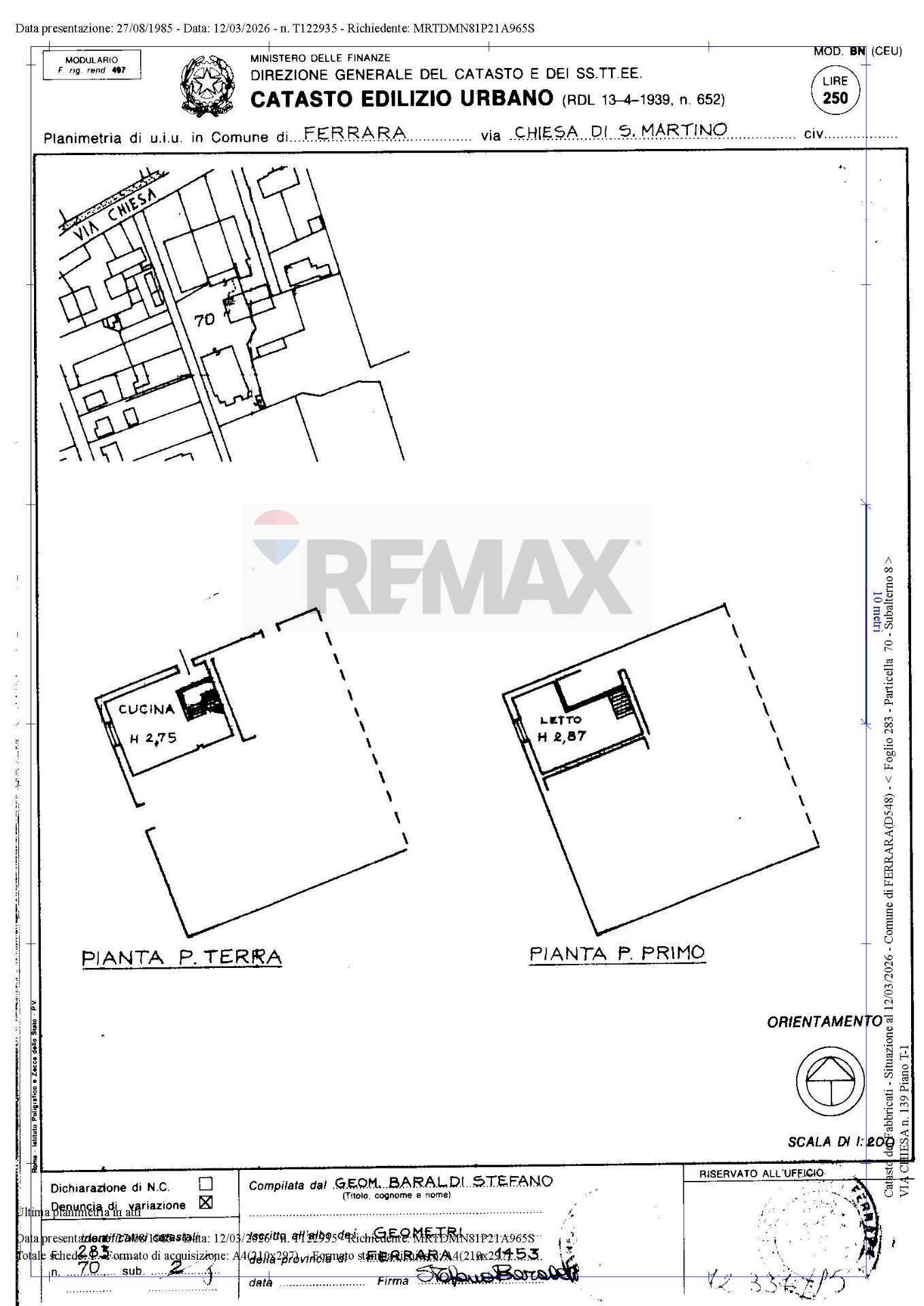 Pianta 2D - Casa semi indipendente Via Chiesa
 
139, Ferrara - planimetria 1