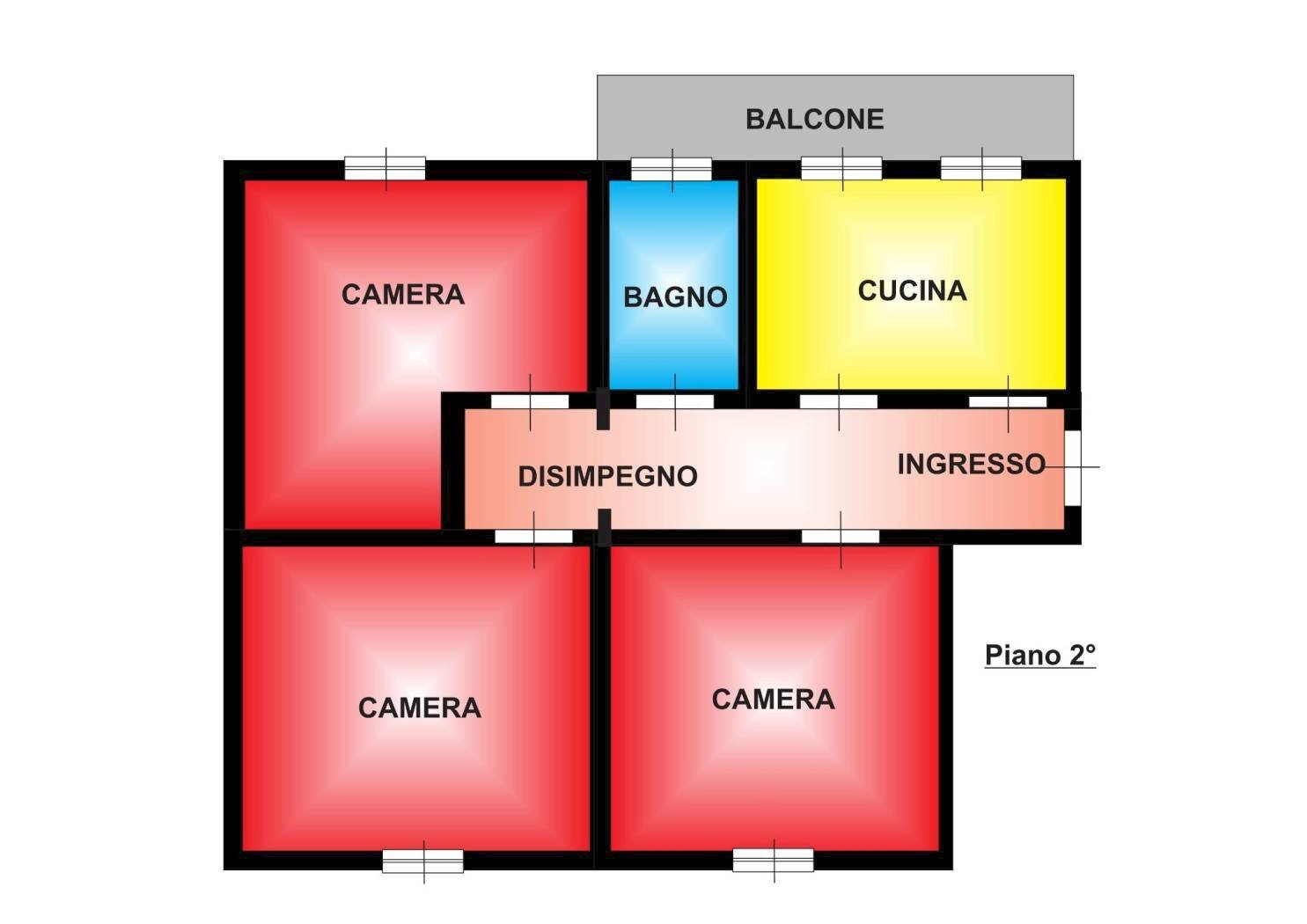 Four-room apartment strada Matteo Renato Imbriani, 69, Parma (neighborhood Oltretorrente) - floor plans 1