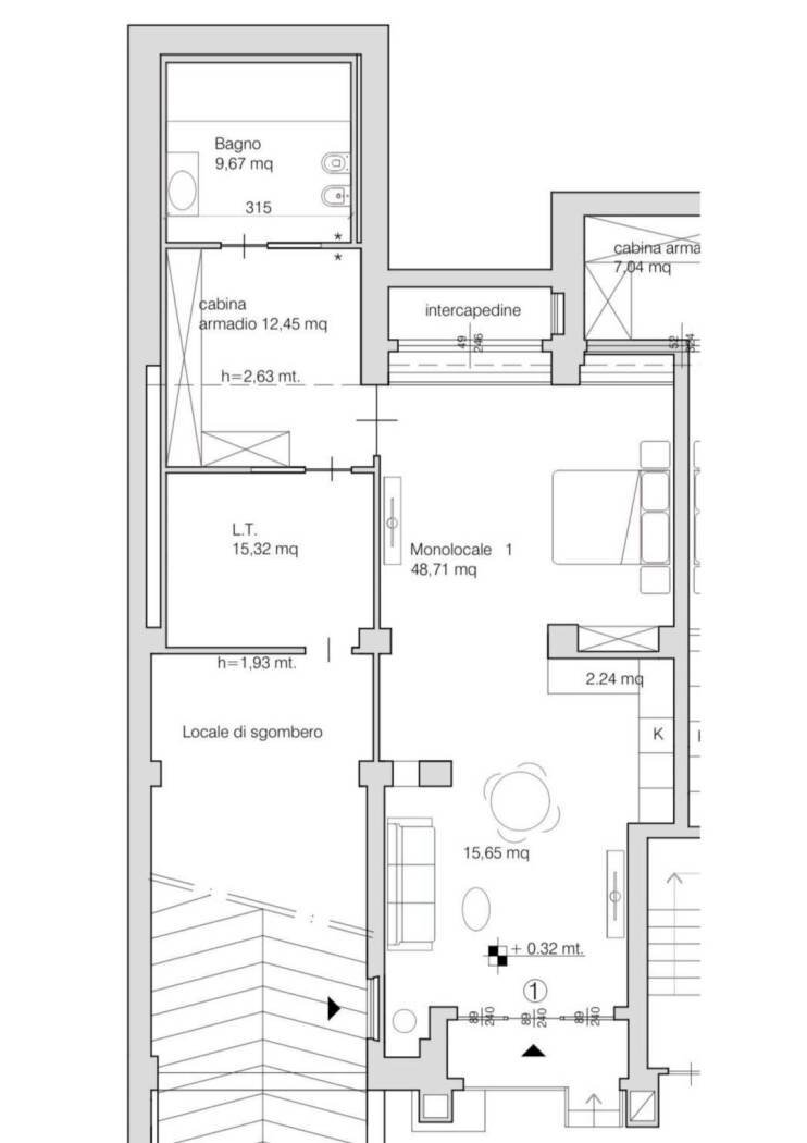 Loft via Ugo Foscolo, 4, Torino (zona San Salvario) - planimetria 1