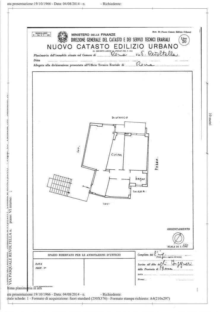 Trilocale via Pasquale Revoltella, Roma - planimetria 1