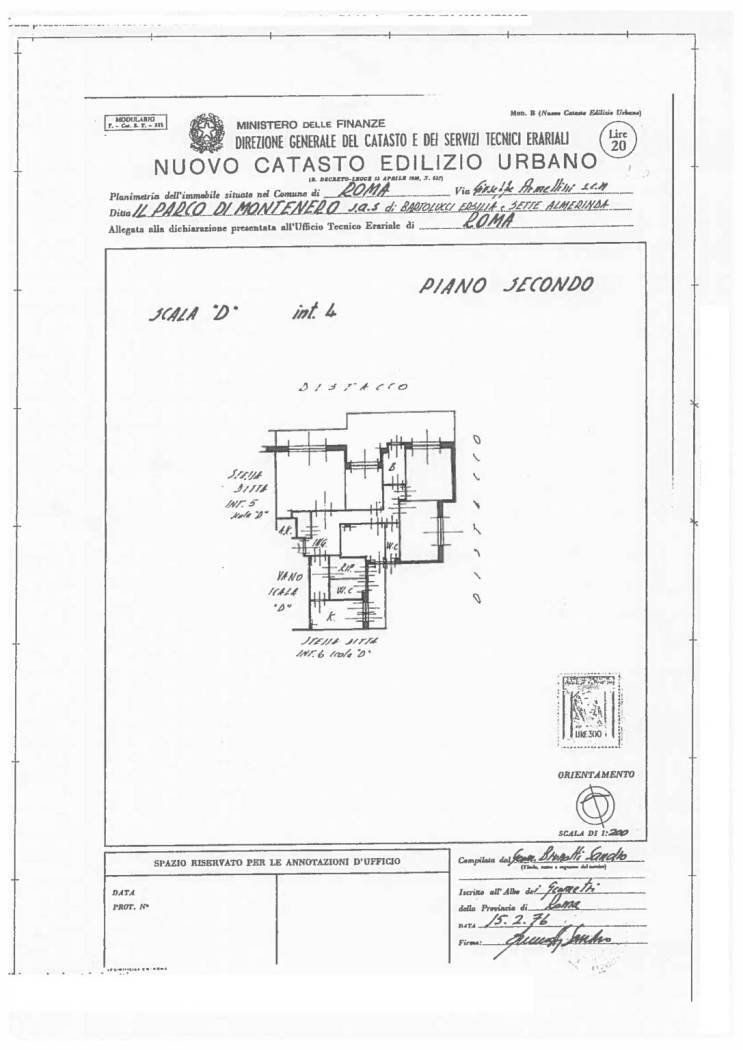 Quadrilocale via Giuseppe Armellini, Roma - planimetria 1