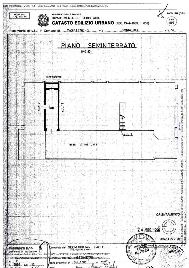 Trilocale via Borromeo, 13, Casatenovo - planimetria 1