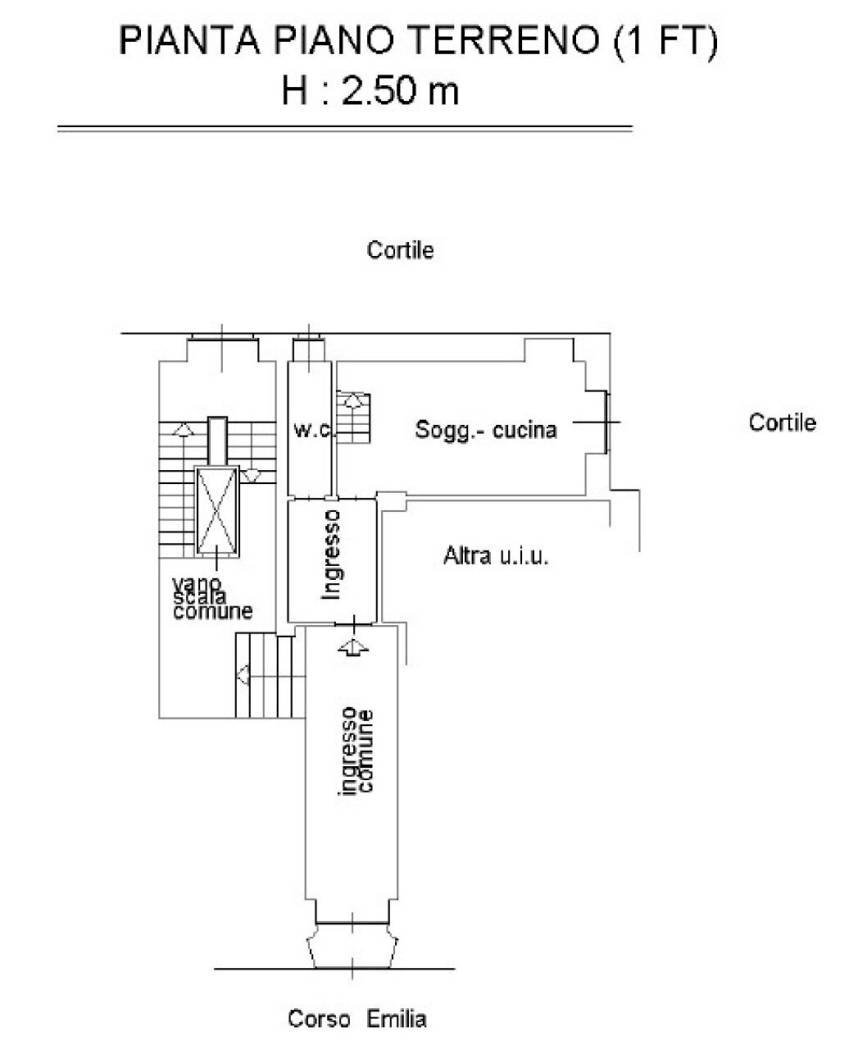 Bilocale corso Emilia, 33, Torino (zona Aurora) - planimetria 1