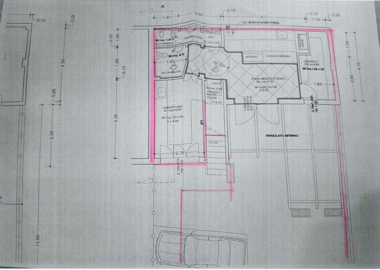 planimetria - Locale Commerciale via Zanardi, Bologna (zona Lame) - planimetria 1