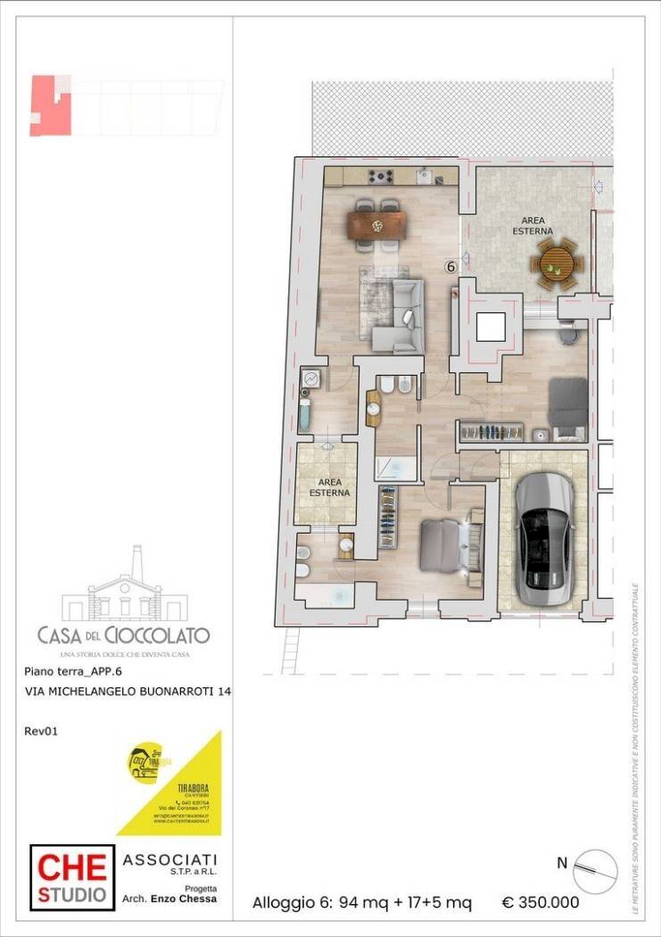 Trilocale via Michelangelo Buonarroti, 14, Trieste - planimetria 1