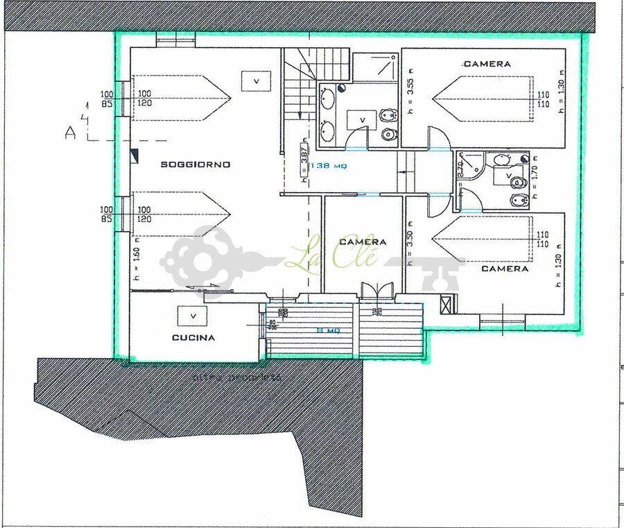 VENDITA COURMAYEUR - PIANTINA - Appartamento Via Roma 73, Courmayeur - planimetria 1