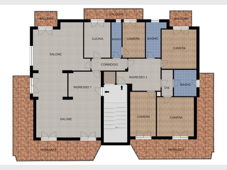 Appartamento Strada Ponte Verde, 37/5, Torino (zona Borgo Po) - planimetria 1