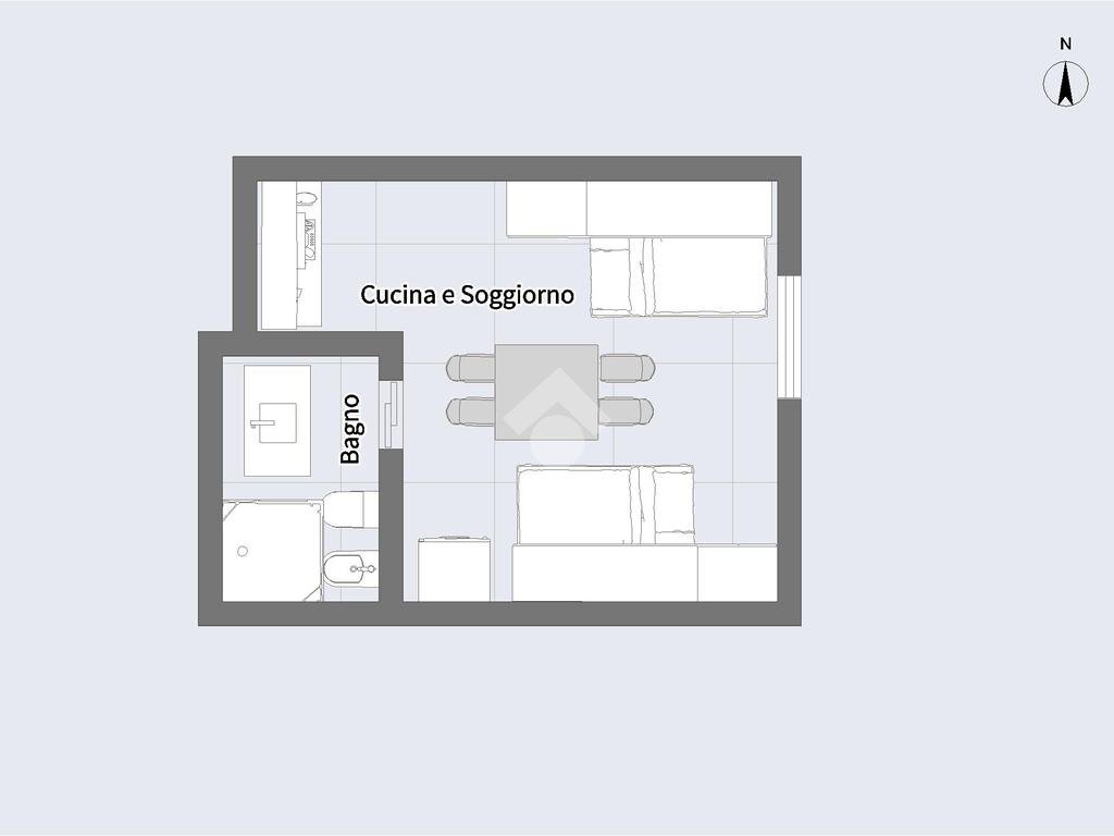 Monolocale Via Generale Ardoino, Diano Marina - planimetria 1