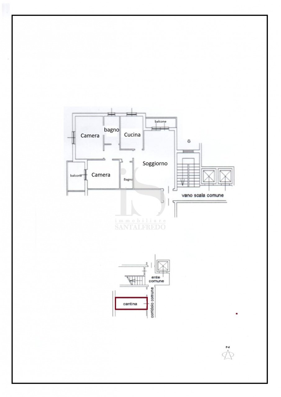 Bilocale VIA DE CHIRICO, 4, Monza (zona Libertà) - planimetria 1