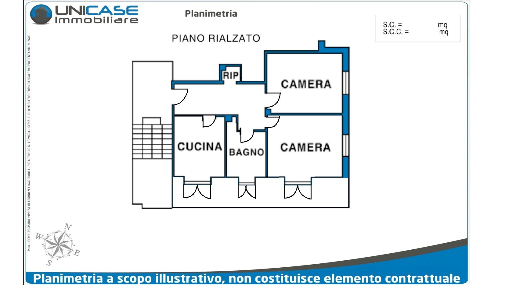 Trilocale via Cesare Caffaratti, 9, Bricherasio - planimetria 1