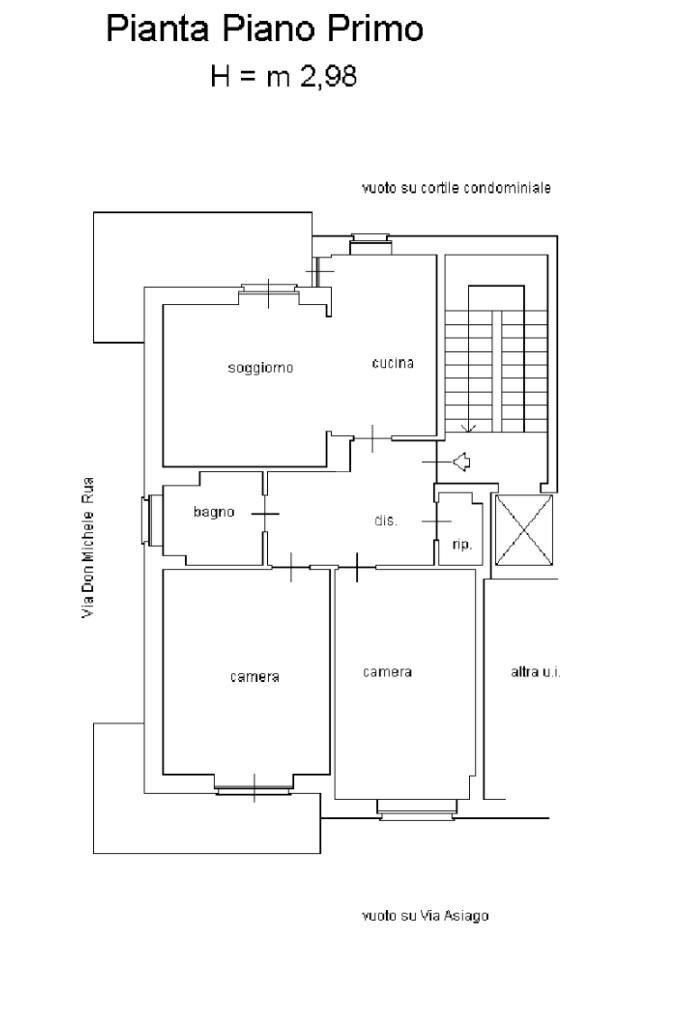 Trilocale Via Asiago, Torino (zona Pozzo Strada) - planimetria 1