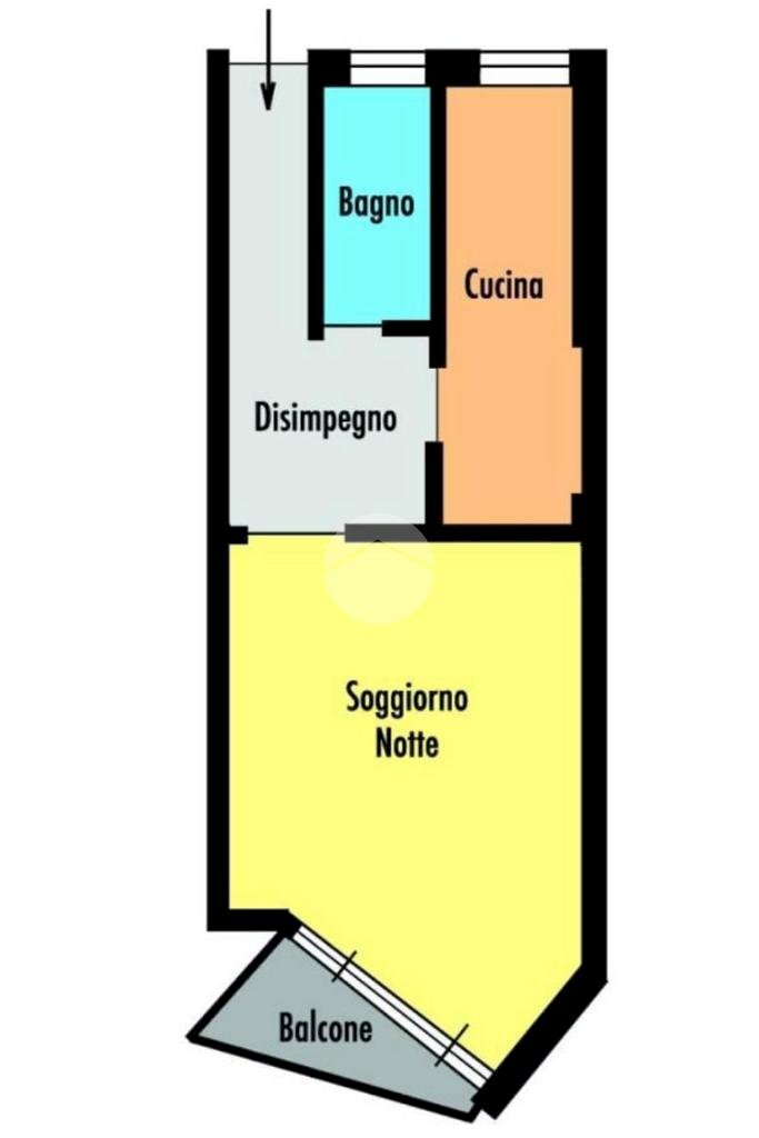 Monolocale Via dei tulipani, Milano (zona Giambellino) - planimetria 1