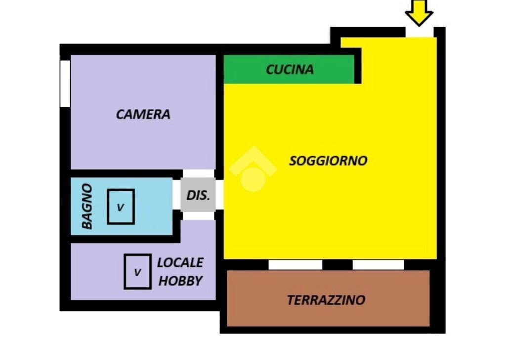 Two-room apartment Via Cristoforo Colombo, Cassano d'Adda - floor plans 1