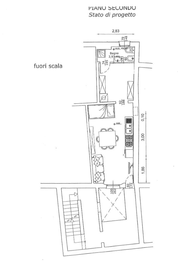 Bilocale Bologna, Bologna (zona Centro Storico) - planimetria 1