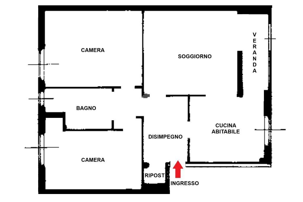 Trilocale Via Don Marzorati, Senago - planimetria 1
