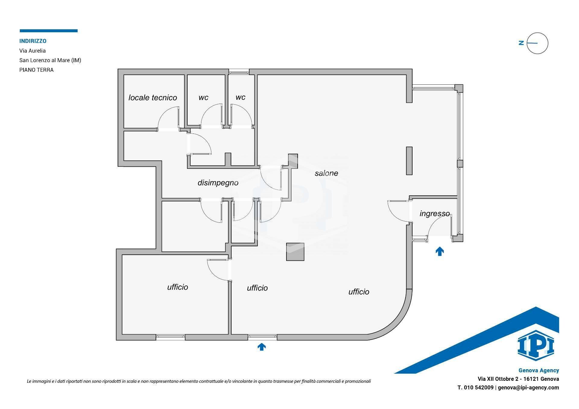 Locale Commerciale Via Aurelia, San Lorenzo al Mare - planimetria 1