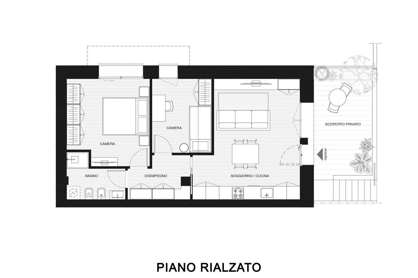Foto 11 - Trilocale Viale Pagano, Pesaro - planimetria 1