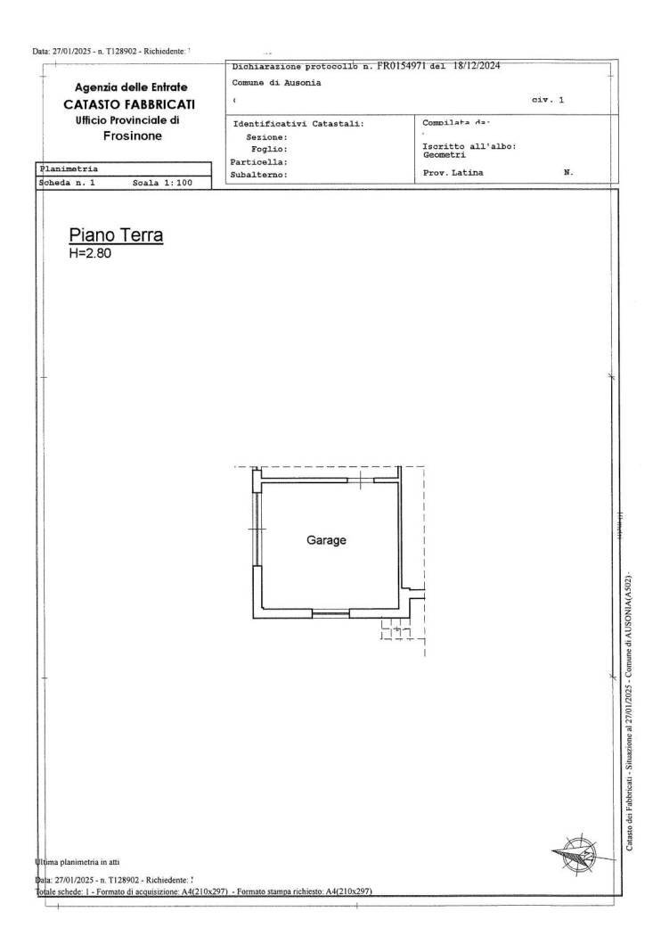 Quadrilocale Ausonia - planimetria 1