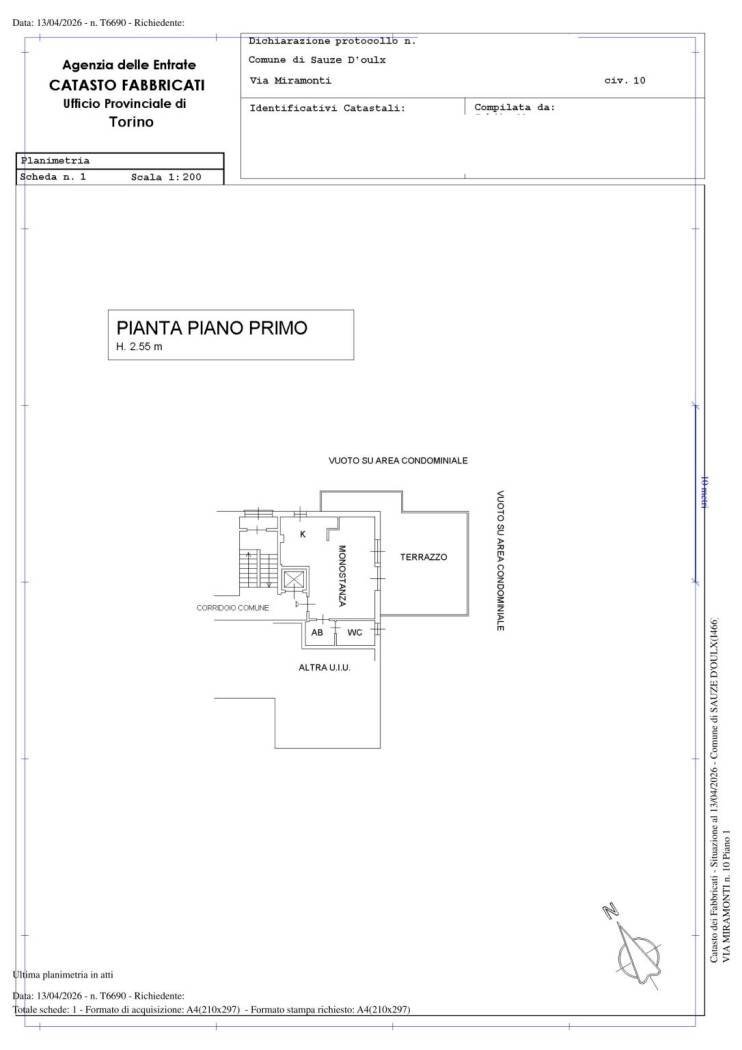 One-room apartment via Miramonti, 10, Sauze d'Oulx - floor plans 1
