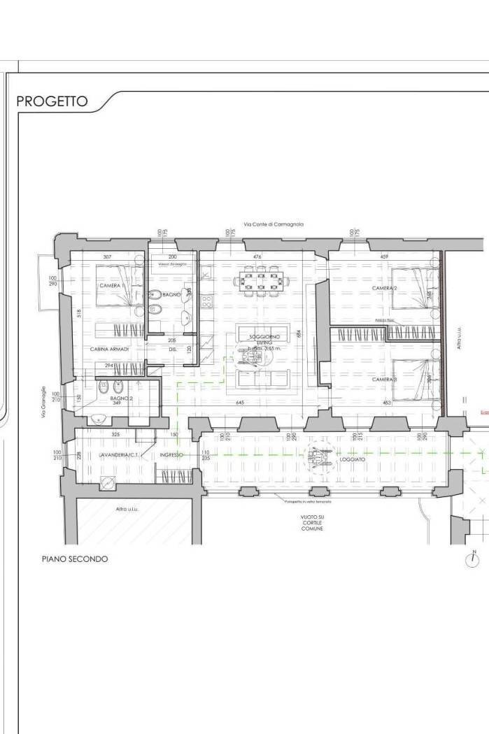 Quadrilocale via Conte di Carmagnola, 24, Carmagnola - planimetria 1