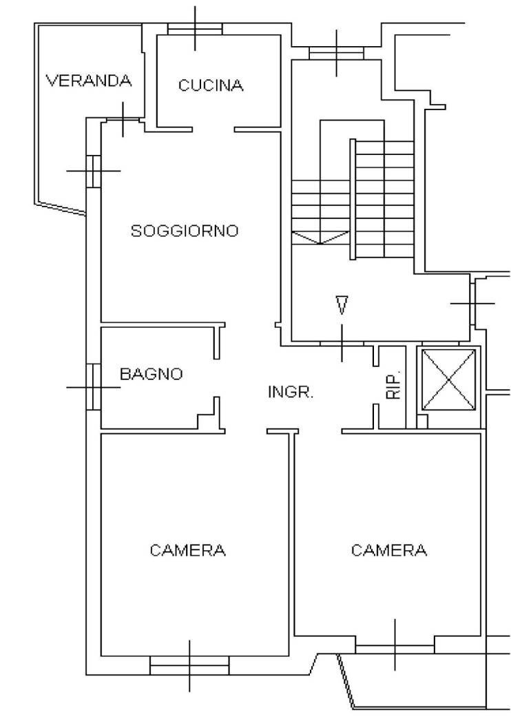 Trilocale corso Orbassano, 224/5, Torino (zona Santa Rita) - planimetria 1