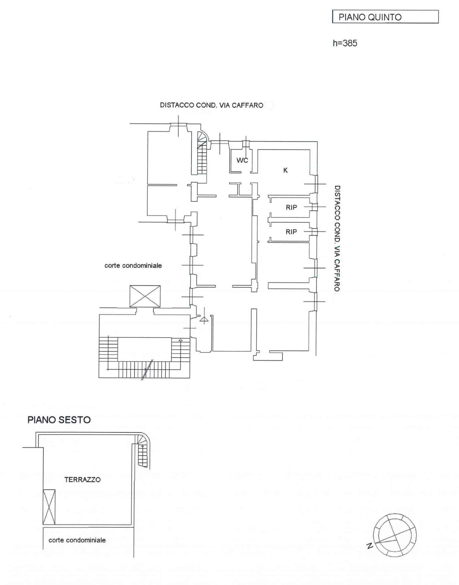 appartamento in vendita con terrazzo castelletto c - Appartamento via Caffaro, 25-9, Genova (zona Castelletto) - planimetria 1