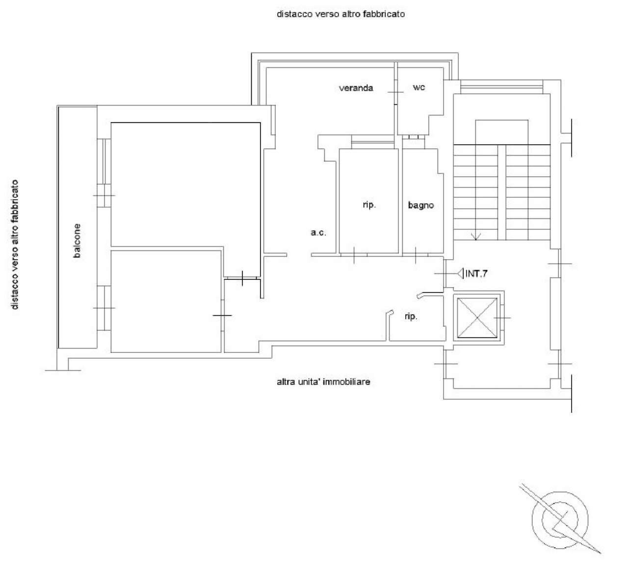 Planimetria casa - Three-room apartment via Dei Radiotelegrafisti, Roma - floor plans 1