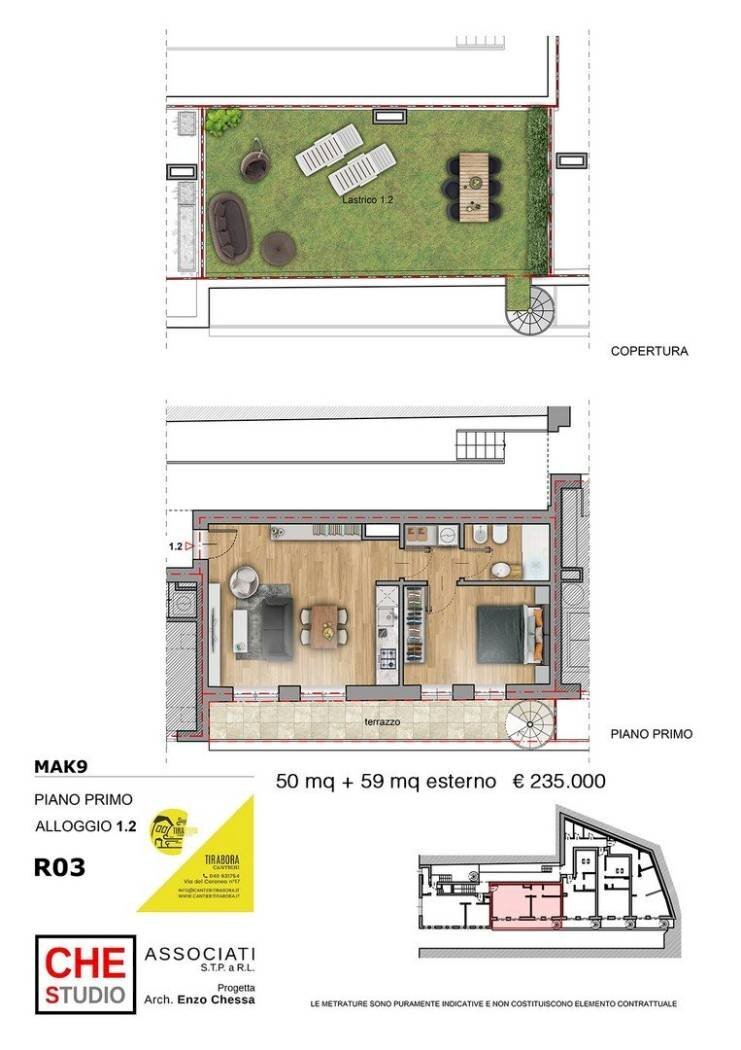 Bilocale Androna Campo Marzio, 9, Trieste - planimetria 1
