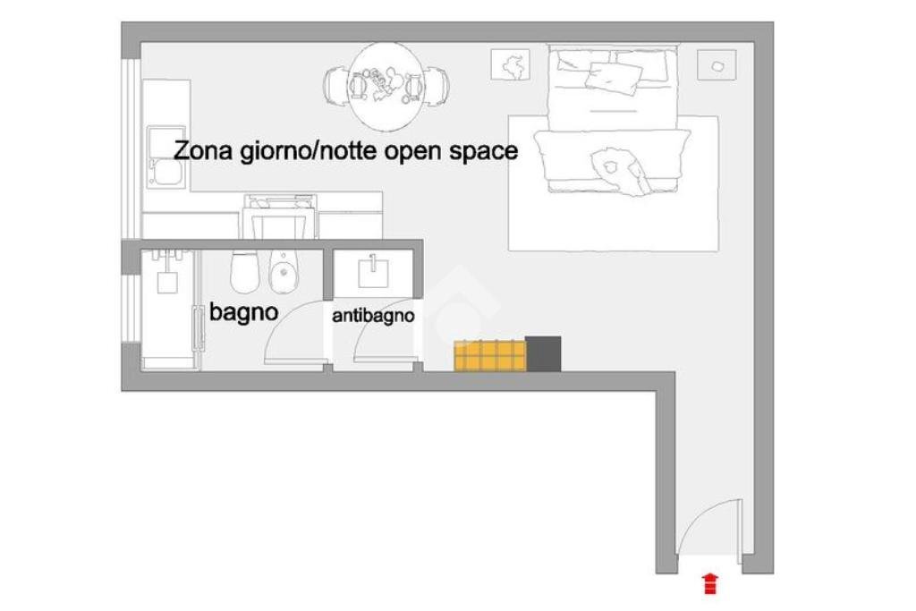 Monolocale Via V Maggio, Milano - planimetria 1