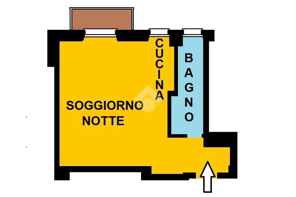 Monolocale Via Alfonso Capecelatro, Milano (zona San Siro) - planimetria 1