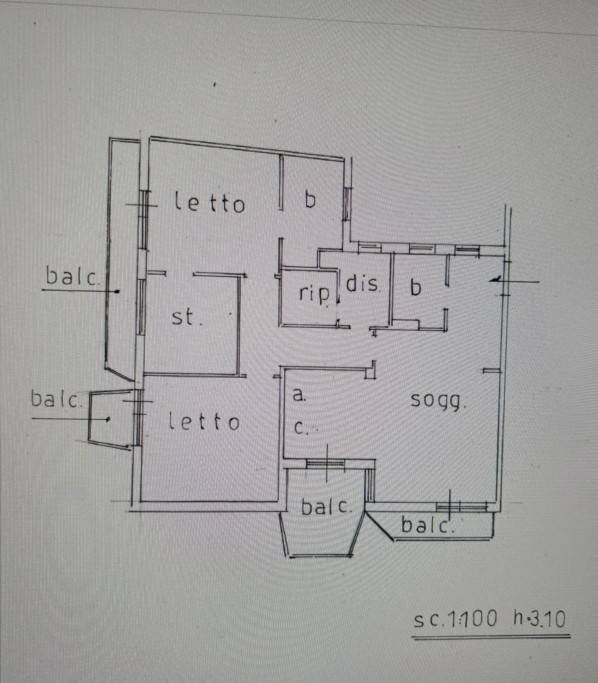 Quadrilocale viale Prospero Colonna, 32, Roma - planimetria 1