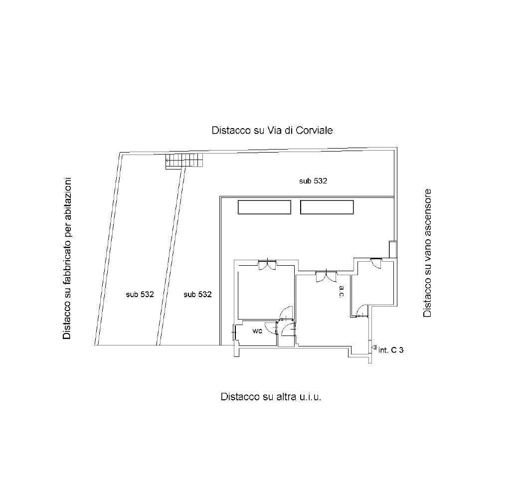 Trilocale via dei Buonvisi, 61, Roma - planimetria 1