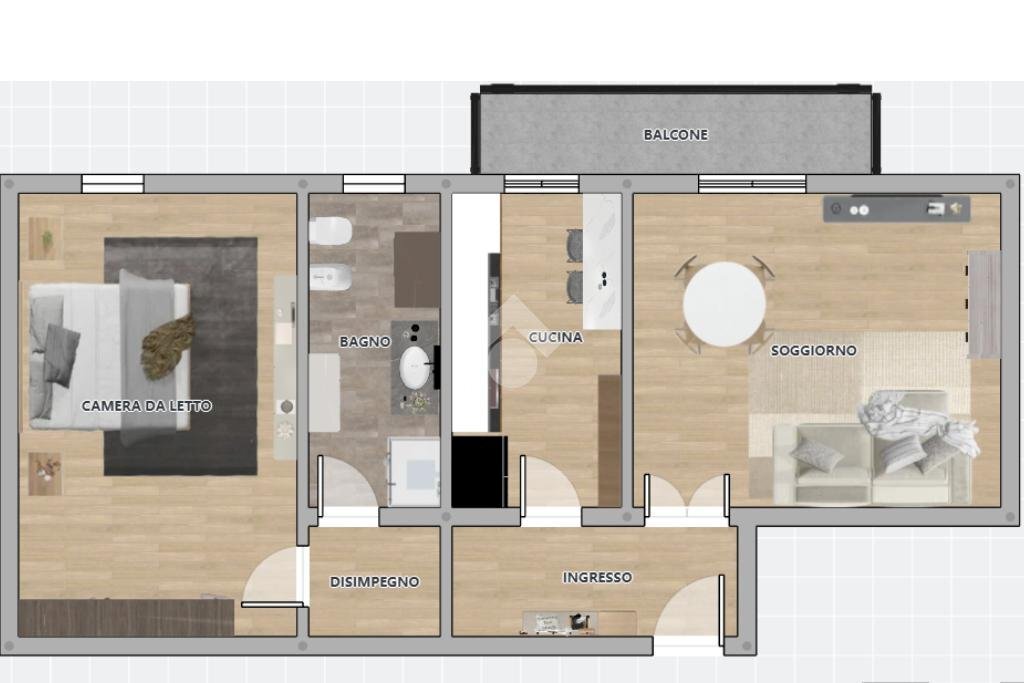Two-room apartment Corso Italia, Vignola - floor plans 1