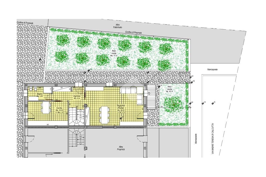Porzione di casa Via Madre Teresa di Calcutta, Roncofreddo - planimetria 1