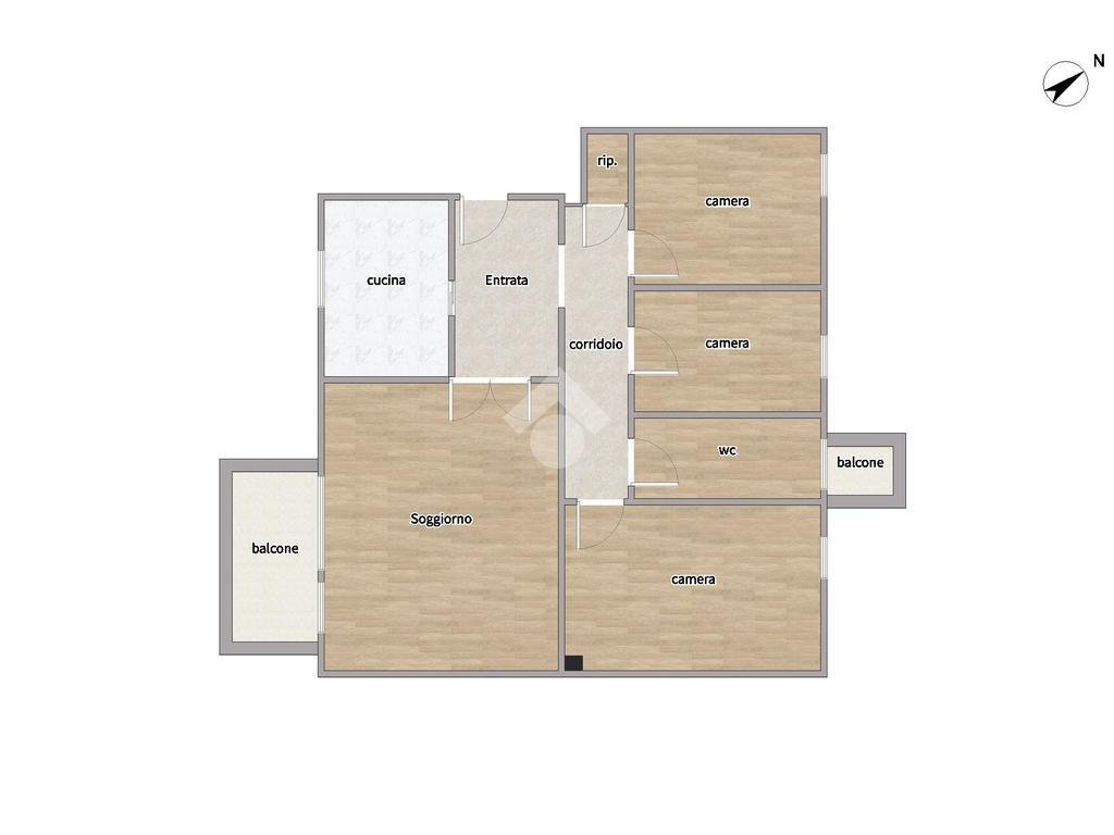 Quadrilocale Via Uruguay, Milano (zona Gallaratese) - planimetria 1