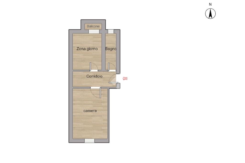 Two-room apartment Via Tertulliano, Milano - floor plans 1
