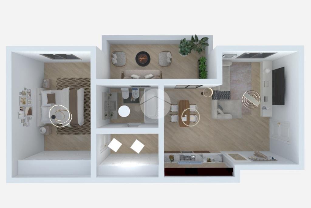 Bilocale Giacinto Serrati Menotti, Milano (zona Ponte Lambro) - planimetria 1