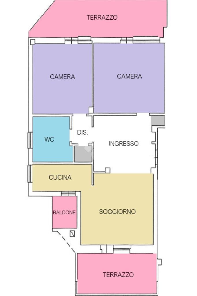 Quadrilocale Via Giovanni Servais, Torino (zona Parella) - planimetria 1