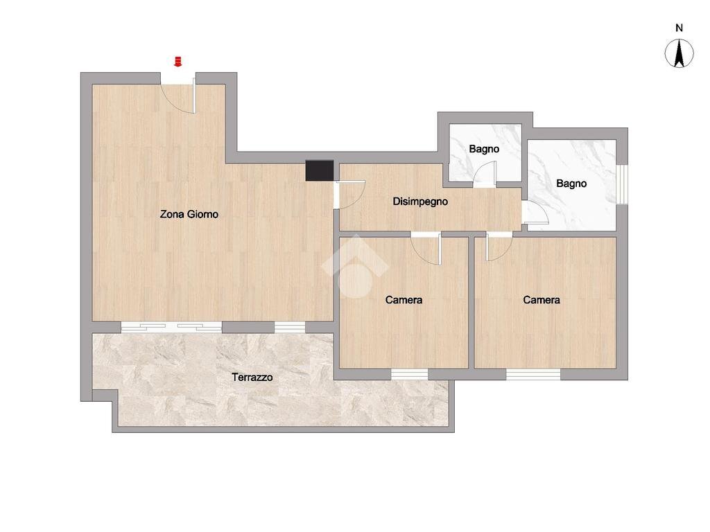 Trilocale Via S. Rocco, Segrate - planimetria 1