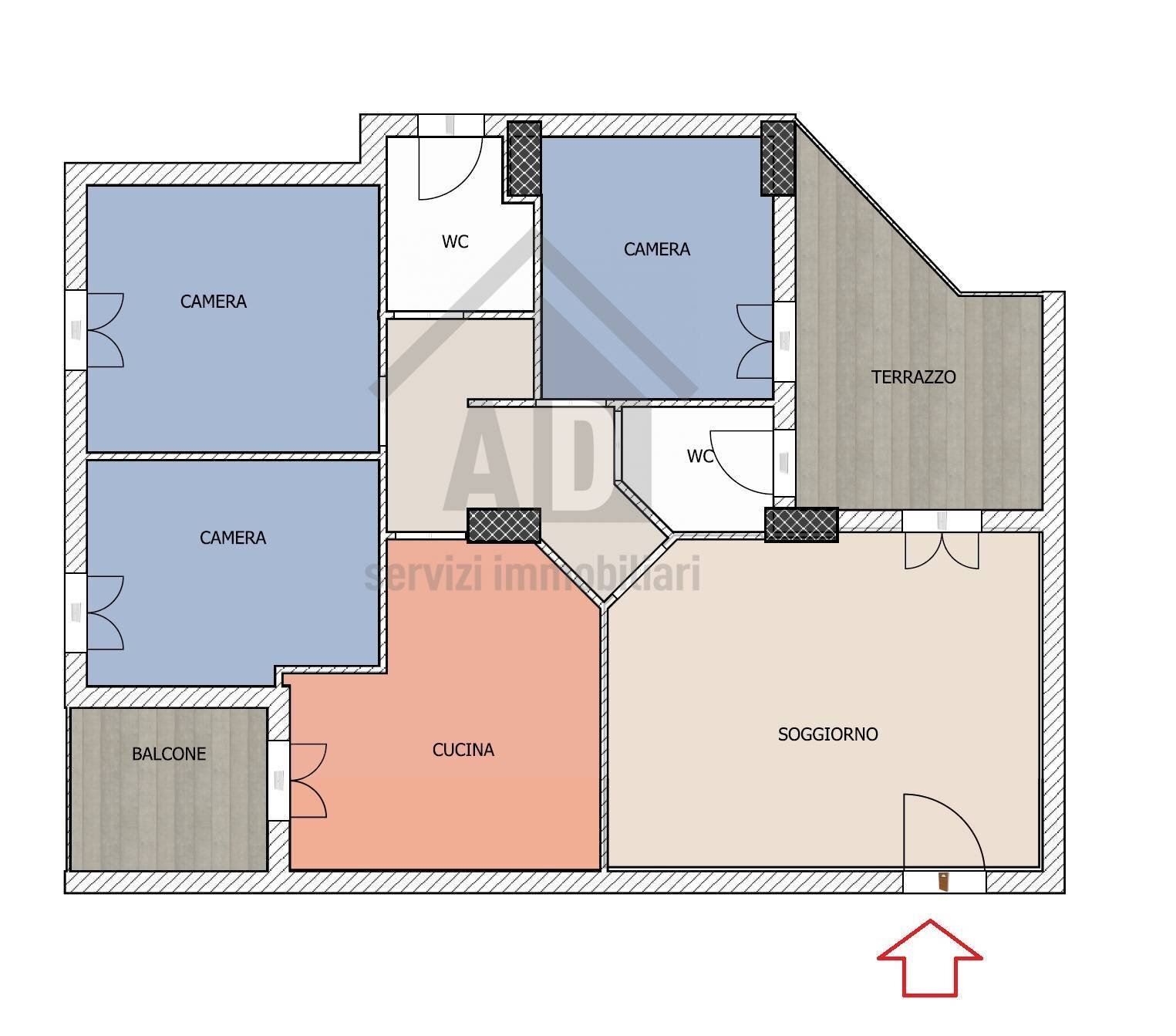 Foto 31 - Quadrilocale via Giuseppe Giacomantonio
 
56, Cosenza - planimetria 1