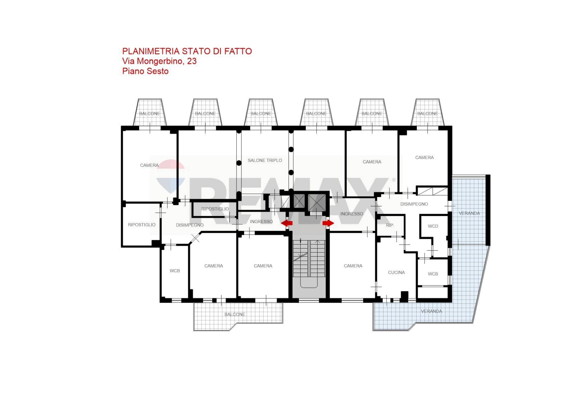Pianta 2D - Appartamento Via Mongerbino
 
23, Palermo - planimetria 1