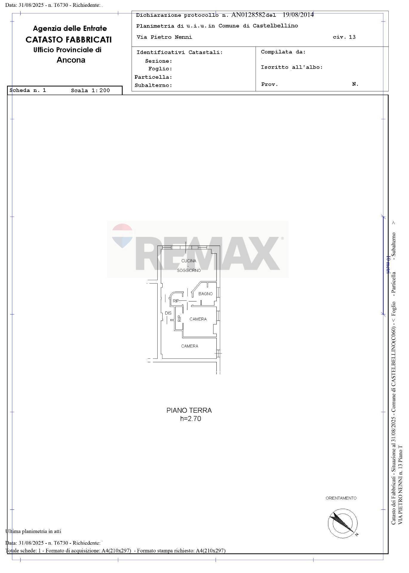 Pianta 2D - Quadrilocale Via Pietro Nenni
 
13, Castelbellino - planimetria 1