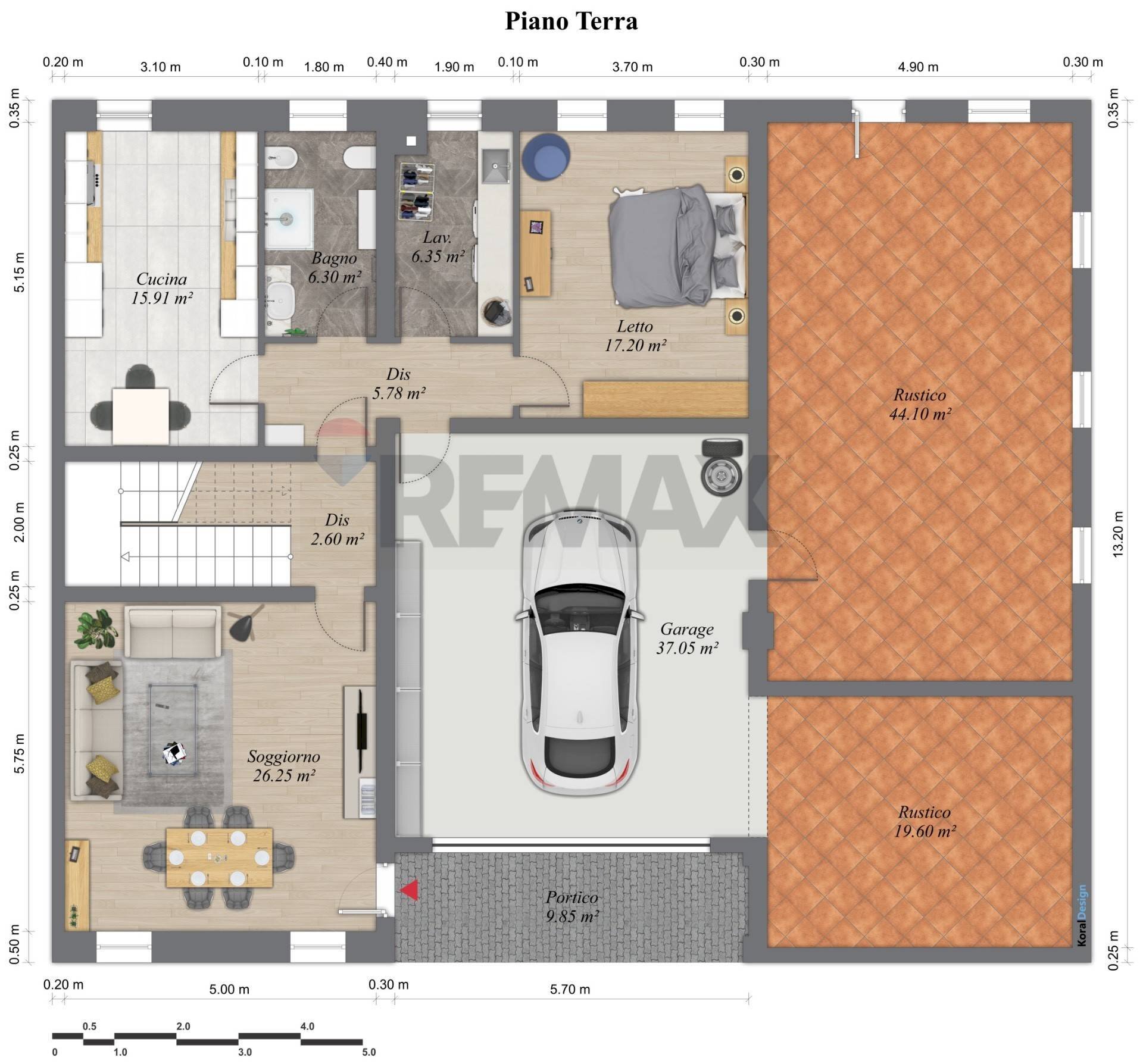 Pianta 2D - Casa semi indipendente Via gioberti
 
45, Viadana - foto 3