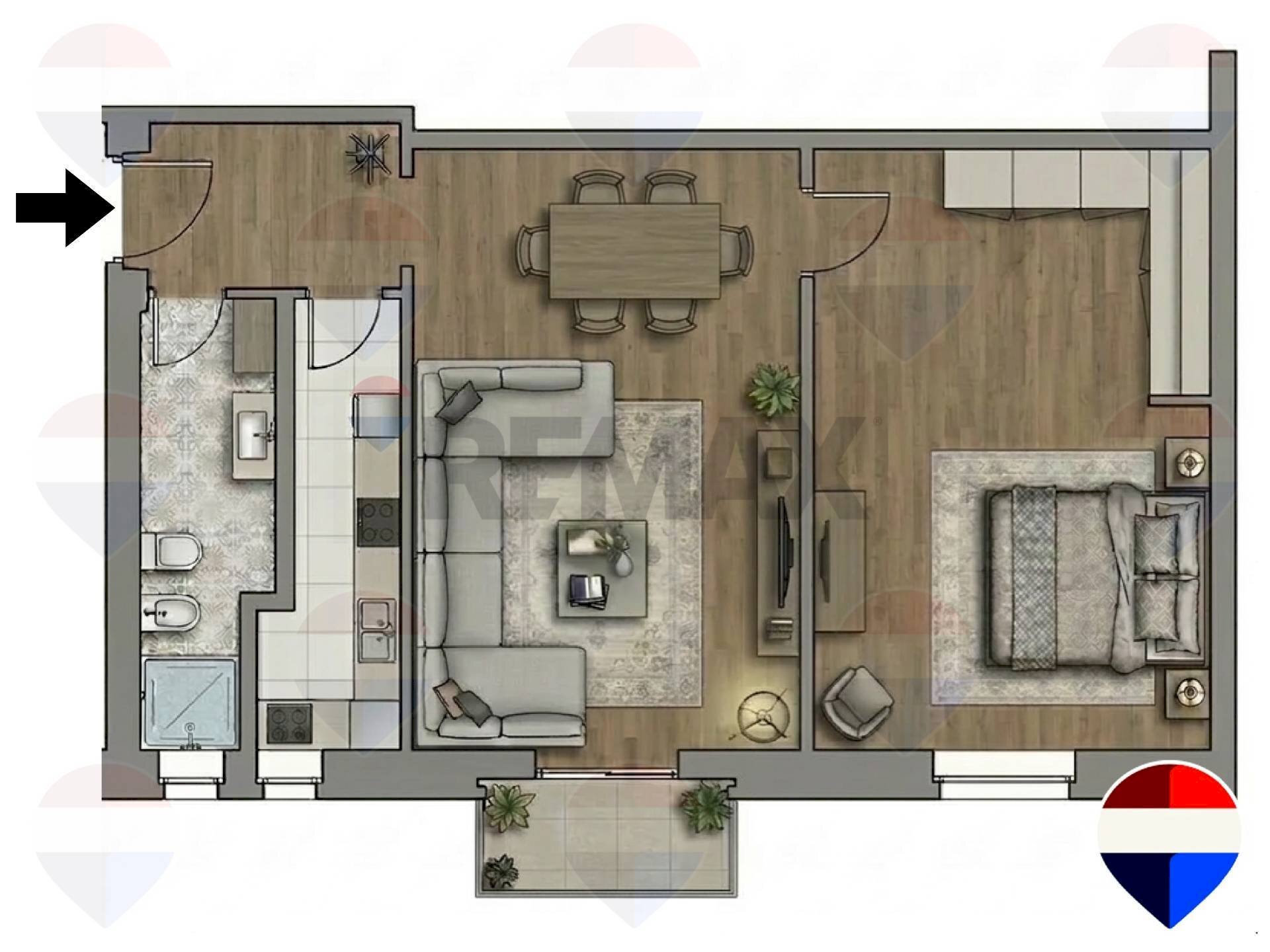 Pianta 2D - Bilocale Via Novara
 
99, Milano - planimetria 1