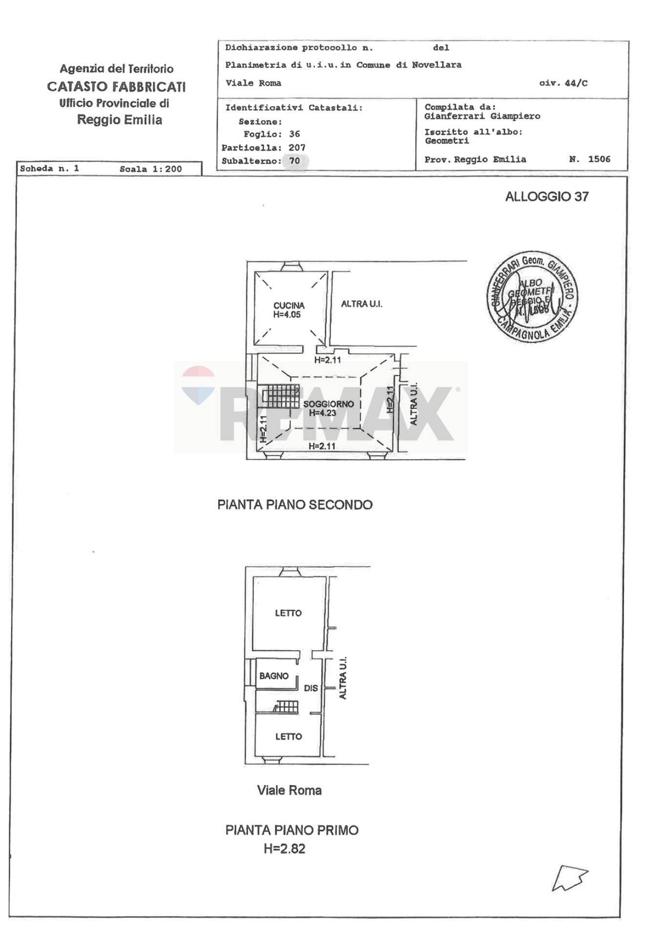 Pianta 2D - Quadrilocale Viale Roma
 
44/C, Novellara - planimetria 1